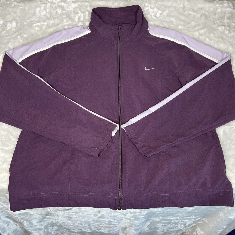 Nike Women's Purple Full Zip Long Sleeve Windbreaker Jacket Size M - Picture 3 of 10
